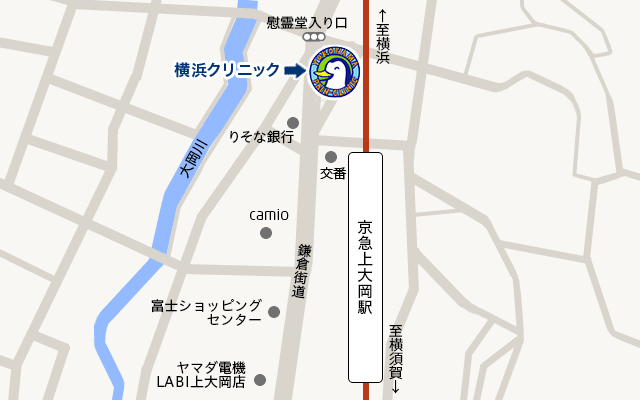 上大岡 緩和会 横浜クリニック 地図